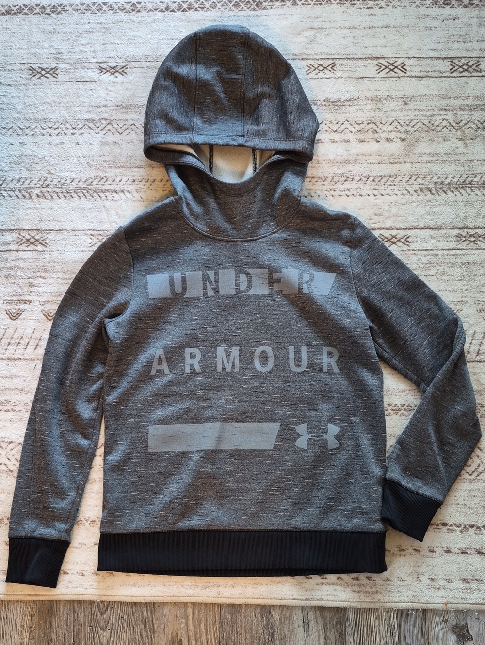 Under Armour Men’s Dark Gray Crewneck Hoodie with Logo